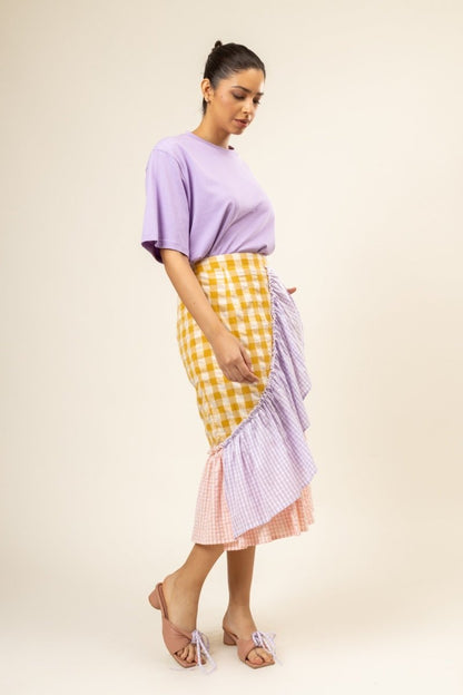 Daisy Ruffled Upcycled Cotton Skirt | Verified Sustainable by Brown Living™