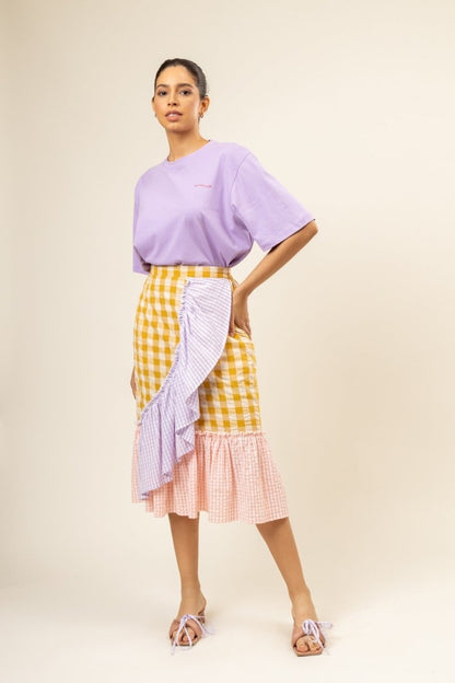 Daisy Ruffled Upcycled Cotton Skirt | Verified Sustainable by Brown Living™