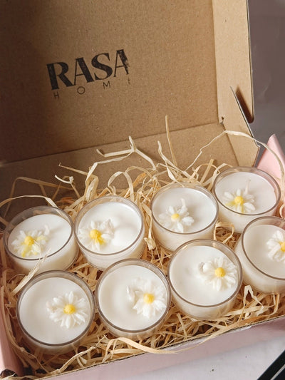 Daisy Tealight Soy Wax Candles – Candles & Fragrances on Brown Living™. SKU: TCS065012507 - n. Img 1.