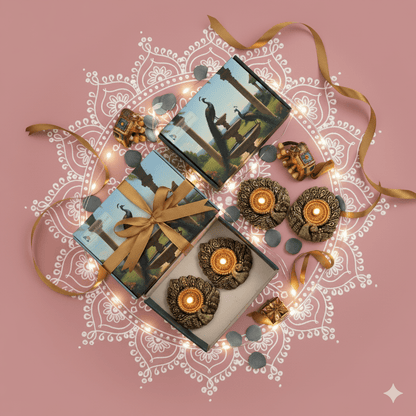 Dancing Peacock T Light Set Of 4 - Diwali Decoration – Home Decor on Brown Living™. SKU: D59. Img 5.