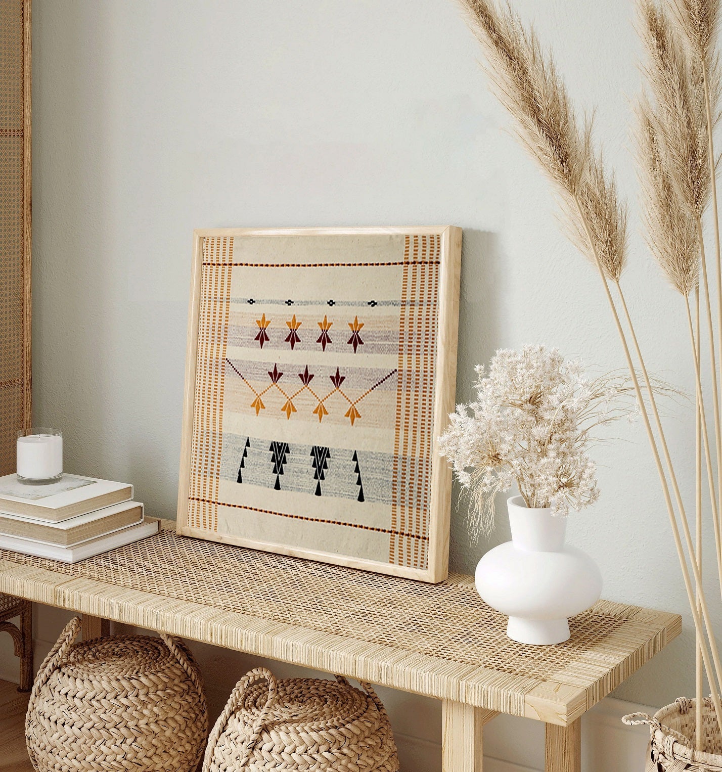 Dao Wall Art – 15 x 17 Inches | Handmade Tribal Artwork (Unframed) – Wall Decor on Brown Living™. SKU: UD00000211. Img 1.