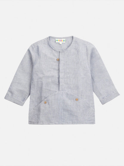 Dapper Shirt for Boys - Blue | Stylish Casual & Party Wear – Kids Shirts on Brown Living™. SKU: PB223_1. Img 1.