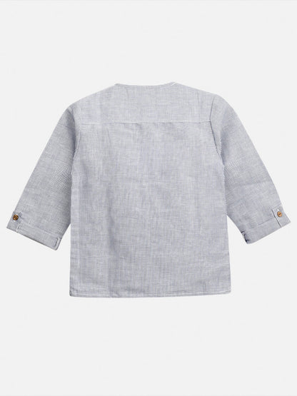 Dapper Shirt for Boys - Blue | Stylish Casual & Party Wear – Kids Shirts on Brown Living™. SKU: PB223_1. Img 2.