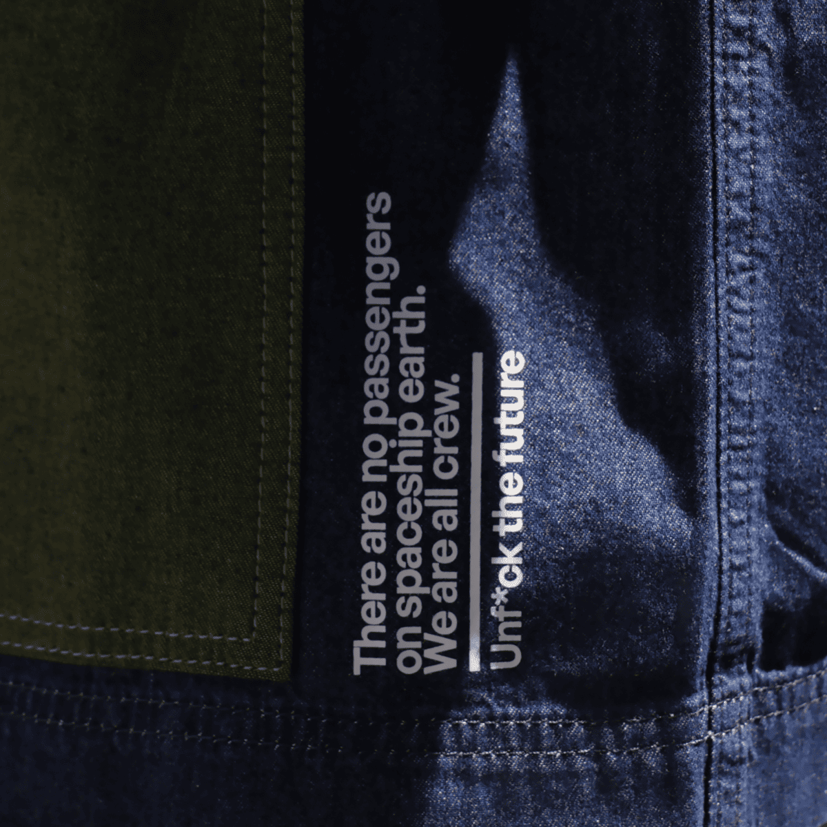 Dark Indigo Cotton Full Sleeve Shacket for Men – Mens Shirt on Brown Living™. SKU: UNBHUSH1001001S. Img 3.