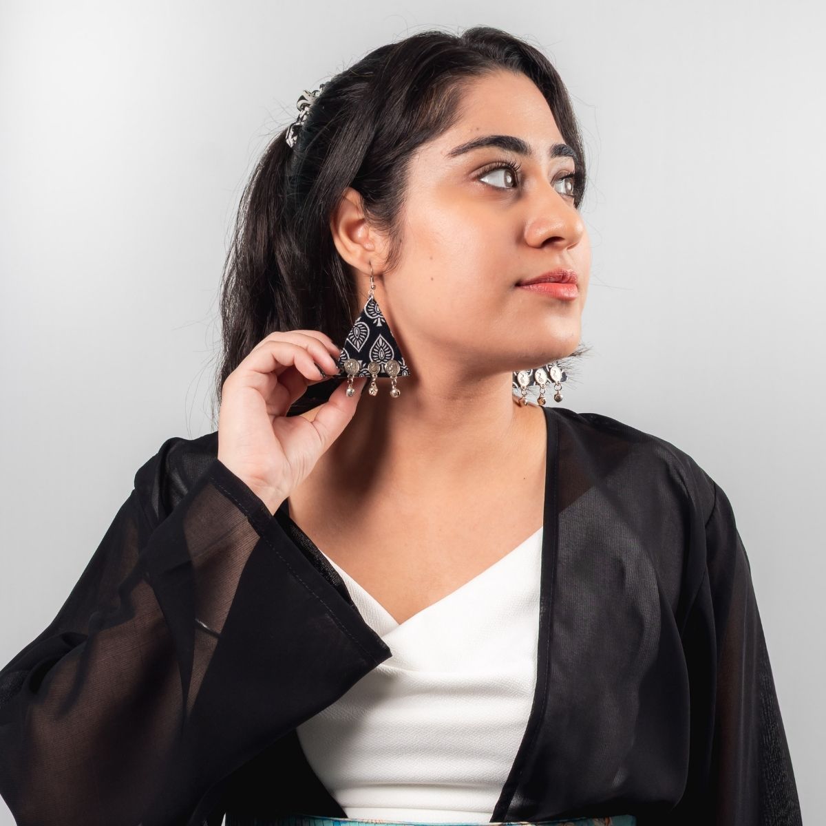 Dark Magic Handmade Earrings – Elegant Artisan Statement Jewelry – Jewellery on Brown Living™. SKU: AMEARDarkMagic. Img 1.
