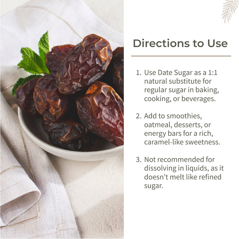 Dates Sugar | Natural Sweetener | Rich in Minerals | 300g – Confectionaries by Ecotyl available on Brown Living™. . SKU: ECOTYL00032. Img 4.