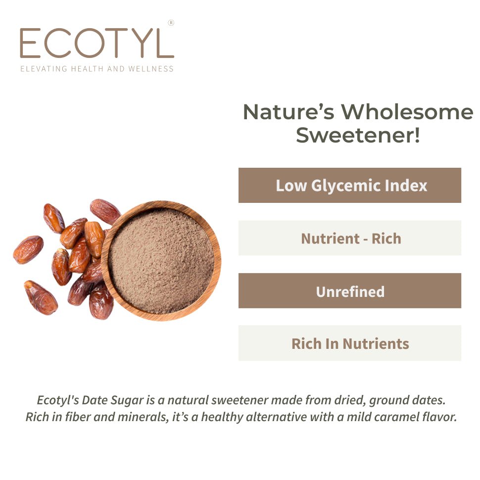 Dates Sugar | Natural Sweetener | Rich in Minerals | 300g – Confectionaries by Ecotyl available on Brown Living™. . SKU: ECOTYL00032. Img 2.