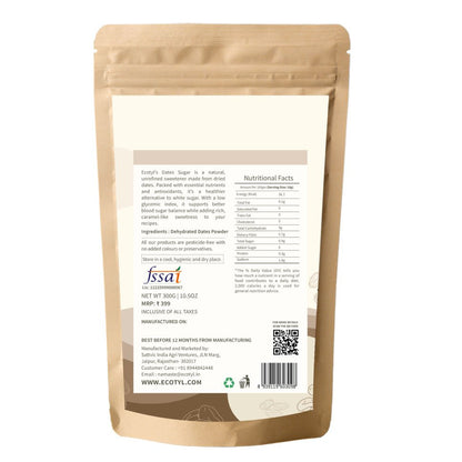Dates Sugar | Natural Sweetener | Rich in Minerals | 300g – Confectionaries by Ecotyl available on Brown Living™. . SKU: ECOTYL00032. Img 6.