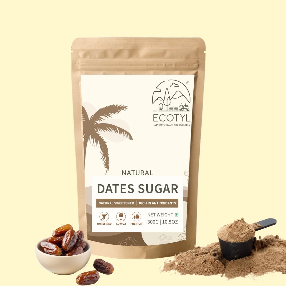 Dates Sugar | Natural Sweetener | Rich in Minerals | 300g – Confectionaries by Ecotyl available on Brown Living™. . SKU: ECOTYL00032. Img 1.
