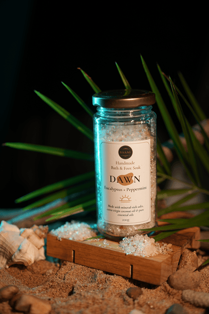 Dawn Aromatherapy Bath & Foot Soak – Eucalyptus & Peppermint – Bath Salt on Brown Living™. SKU: BBSDWN. Img 2.