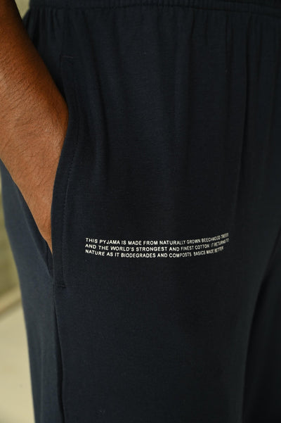 Day-Night Men's Pyjama | Soft Comfortable Cotton Sleepwear for Men – Mens Pyjama on Brown Living™. SKU: M-PYJ-NAVY-S1. Img 4.