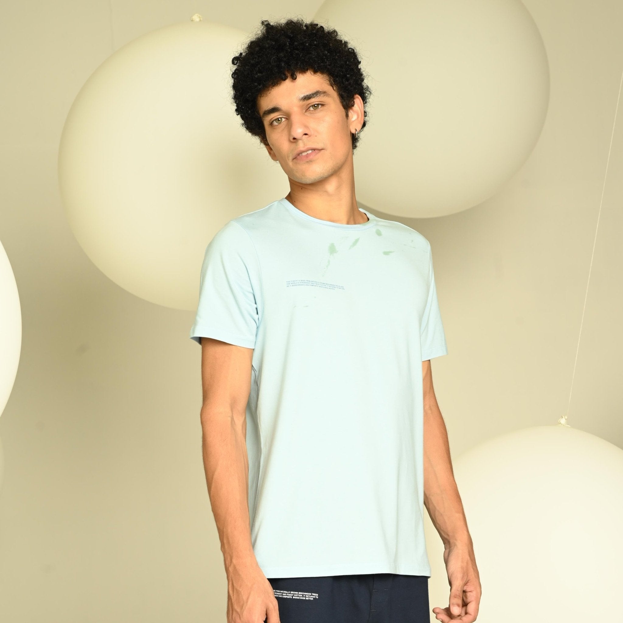 Day-Night Men's Tee | Soft Breathable Cotton T-Shirt for Everyday Wear – Mens T-Shirt on Brown Living™. SKU: M-TSHRT-BLUE-XL1. Img 1.