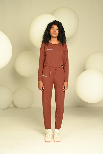 Day-Night Women's Pyjama | Soft Comfortable Cotton Sleepwear Bottom – Womens Pajamas on Brown Living™. SKU: W-PYJ-BRW-XXL1. Img 11.