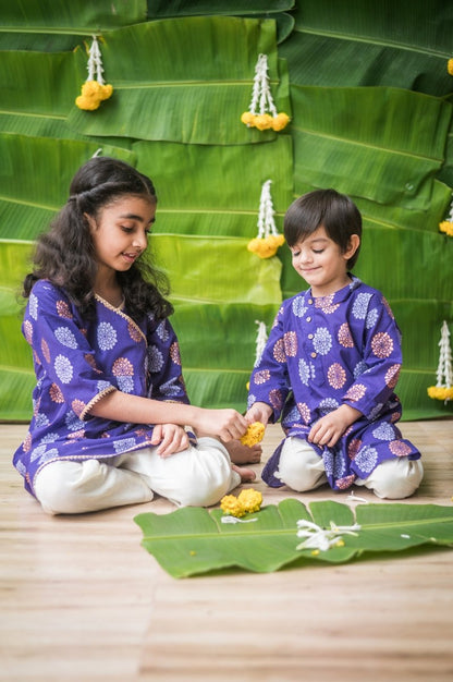 Dazzling Flower - Girls Ethnic Wear | Verified Sustainable by Brown Living™