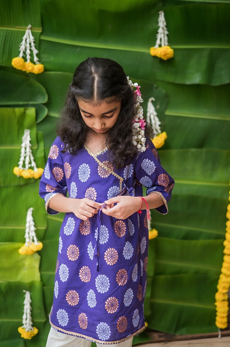 Dazzling Flower - Girls Ethnic Wear | Verified Sustainable Kids Ethnic Sets on Brown Living™