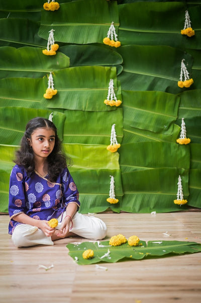 Dazzling Flower - Girls Ethnic Wear – Kids Ethnic Sets on Brown Living™. SKU: MITHEW - 073(P) - 1. Img 4.