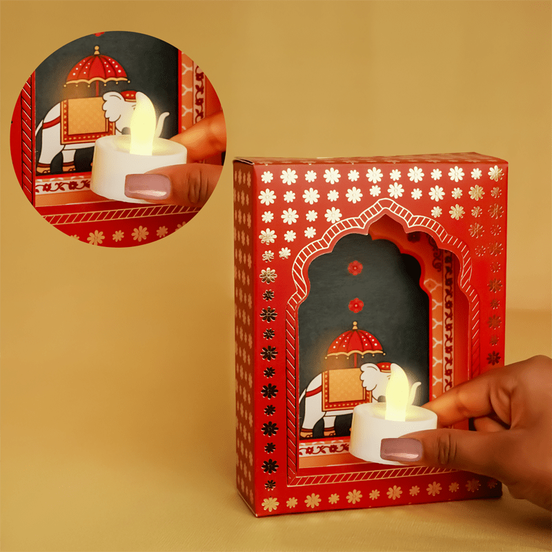 Deep Jharokha Wall Decor LED Holder | Traditional Festive Lighting – Wall Decor on Brown Living™. SKU: MJ00058DR. Img 3.