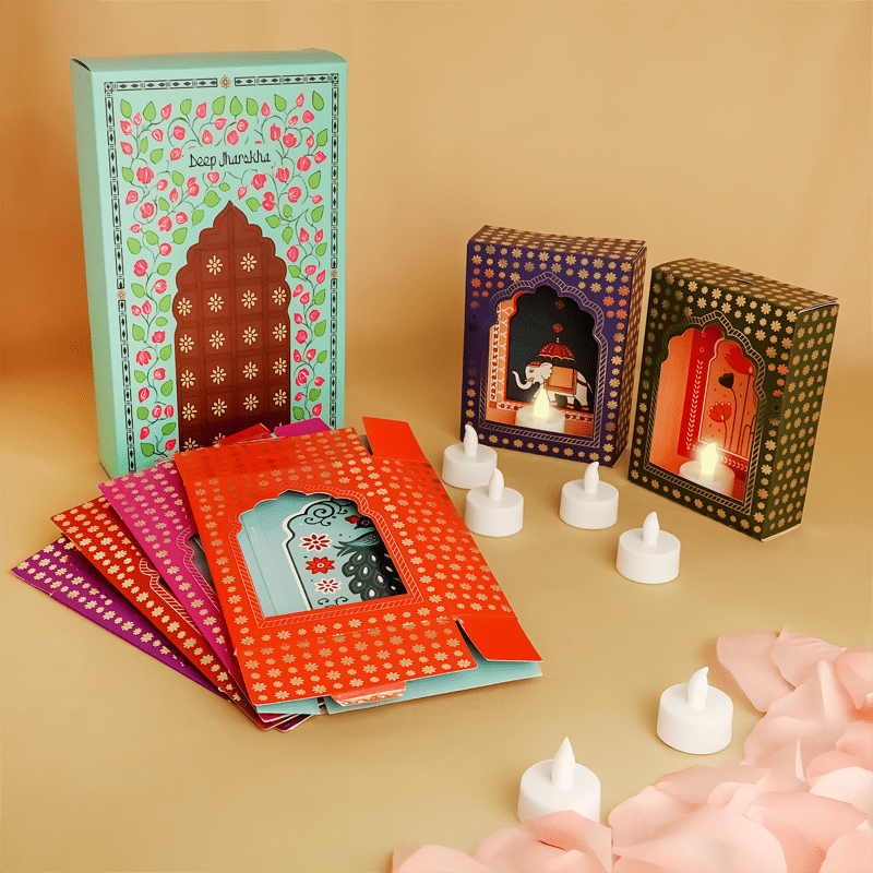 Deep Jharokha Wall Decor LED Holder | Traditional Festive Lighting – Wall Decor on Brown Living™. SKU: MJ00058DR. Img 2.