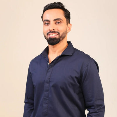 Deep Sea Cotton Shirt for Casual & Formal Style – Mens Shirt on Brown Living™. SKU: SN - NB - F - S. Img 1.