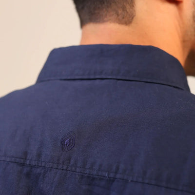 Deep Sea Cotton Shirt for Casual & Formal Style – Mens Shirt on Brown Living™. SKU: SN - NB - F - S. Img 5.