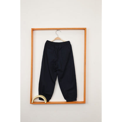 Deep Sea Jogger | Navy Blue Cotton Joggers for Kids – Kids Daywear Sets on Brown Living™. SKU: MCBL44. Img 1.