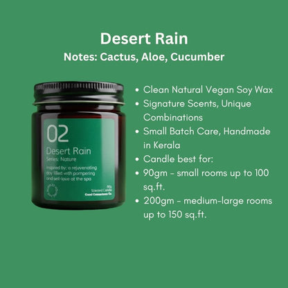 Desert Rain Soy Wax Candle – Handmade, Vegan & Fresh Spa Scent – Candles & Fragrances on Brown Living™. SKU: 02DRAJ200. Img 4.