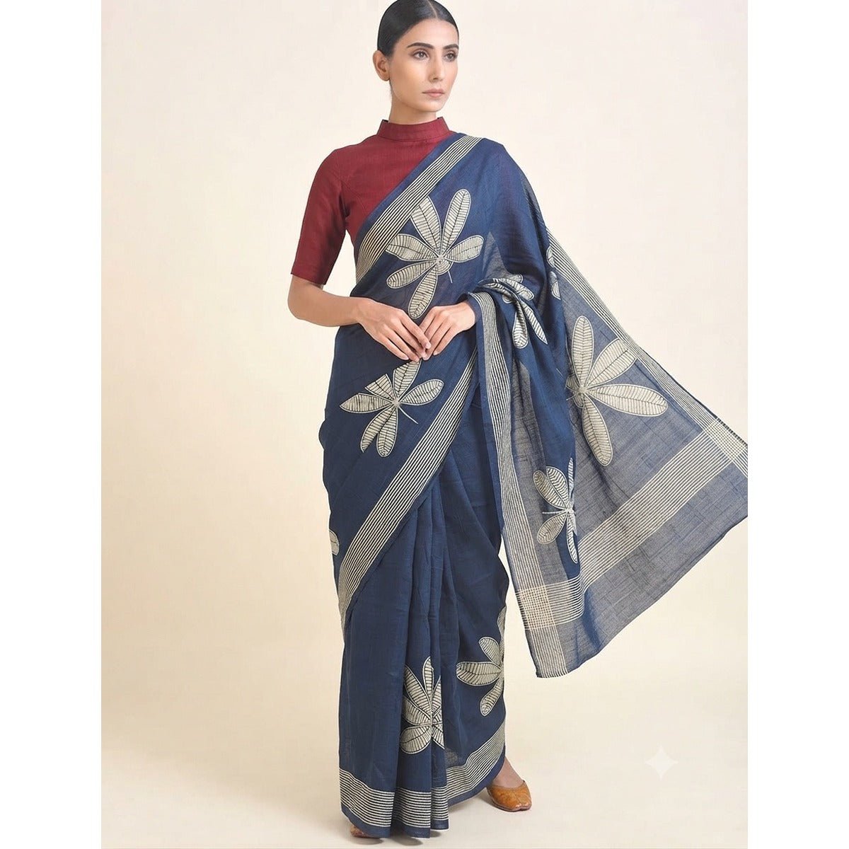 Desert Rose 100% Natural Mulberry Silk Saree – Womens Saree on Brown Living™. SKU: NAESA26. Img 2.