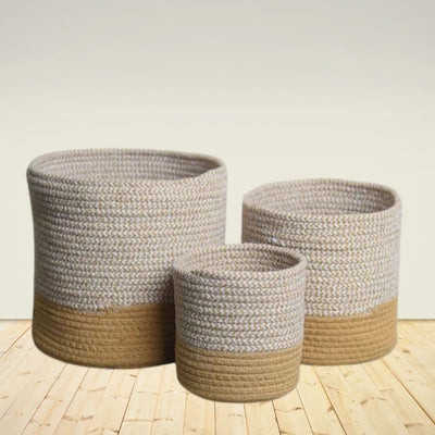 Designer Dual Tone Jute Baskets – Baskets & Boxes by ONEarth available on Brown Living™. Brown Set Of 3 . SKU: OEP433a. Img 9.