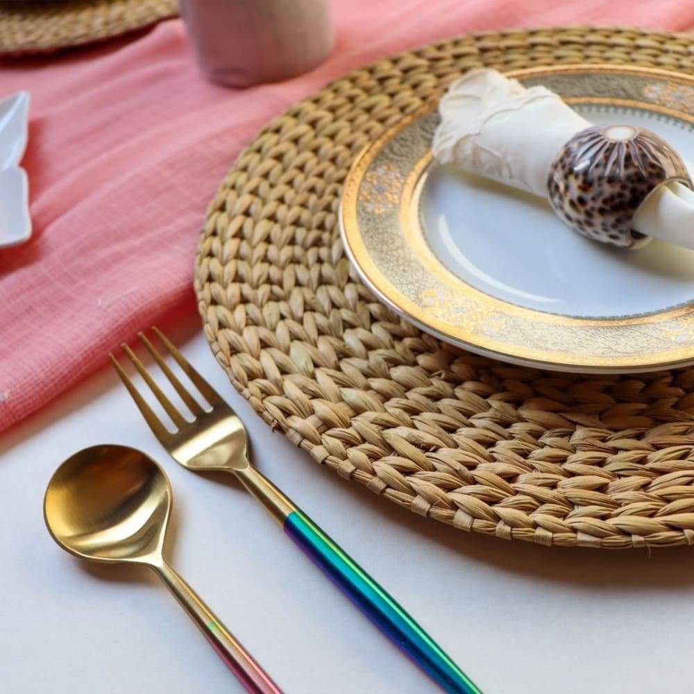 Designer Steel Cutlery – Cutlery Kit by ONEarth available on Brown Living™. Full Golden . SKU: OEP314a. Img 9.