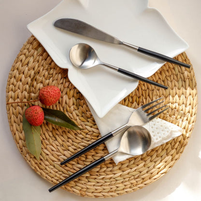 Designer Steel Cutlery – Cutlery Kit by ONEarth available on Brown Living™. Golden & White . SKU: OEP312a. Img 5.