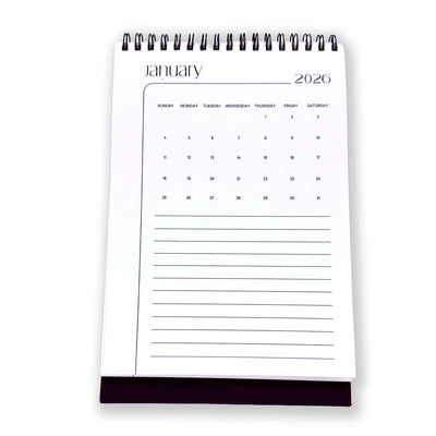 Desk Calendar 2026 | A5 Size | Vertical Portrait Format – Calendars on Brown Living™. SKU: 03-CA03-Mini-V. Img 1.