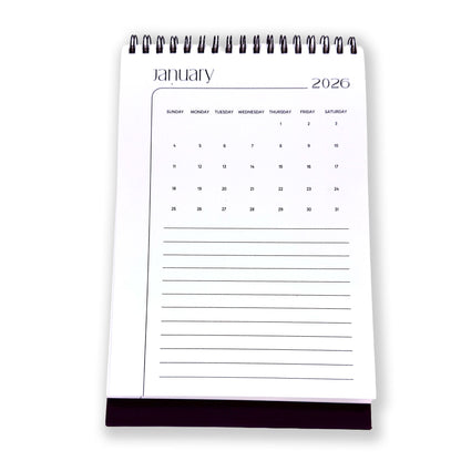 Desk Calendar 2026 | A5 Size | Vertical Portrait Format – Calendars on Brown Living™. SKU: 03-CA03-Mini-V. Img 1.
