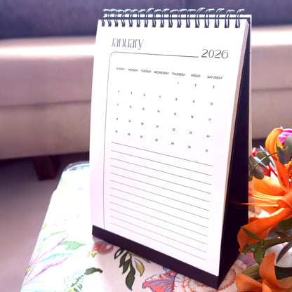 Desk Calendar 2026 | A5 Size | Vertical Portrait Format – Calendars on Brown Living™. SKU: 03-CA03-Mini-V. Img 4.