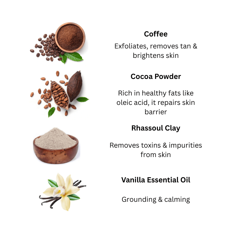 Detan Cold Processed Soap - Coffee, Rhassoul Clay & Vanilla – Body Soap on Brown Living™. SKU: BGCPS000005. Img 5.