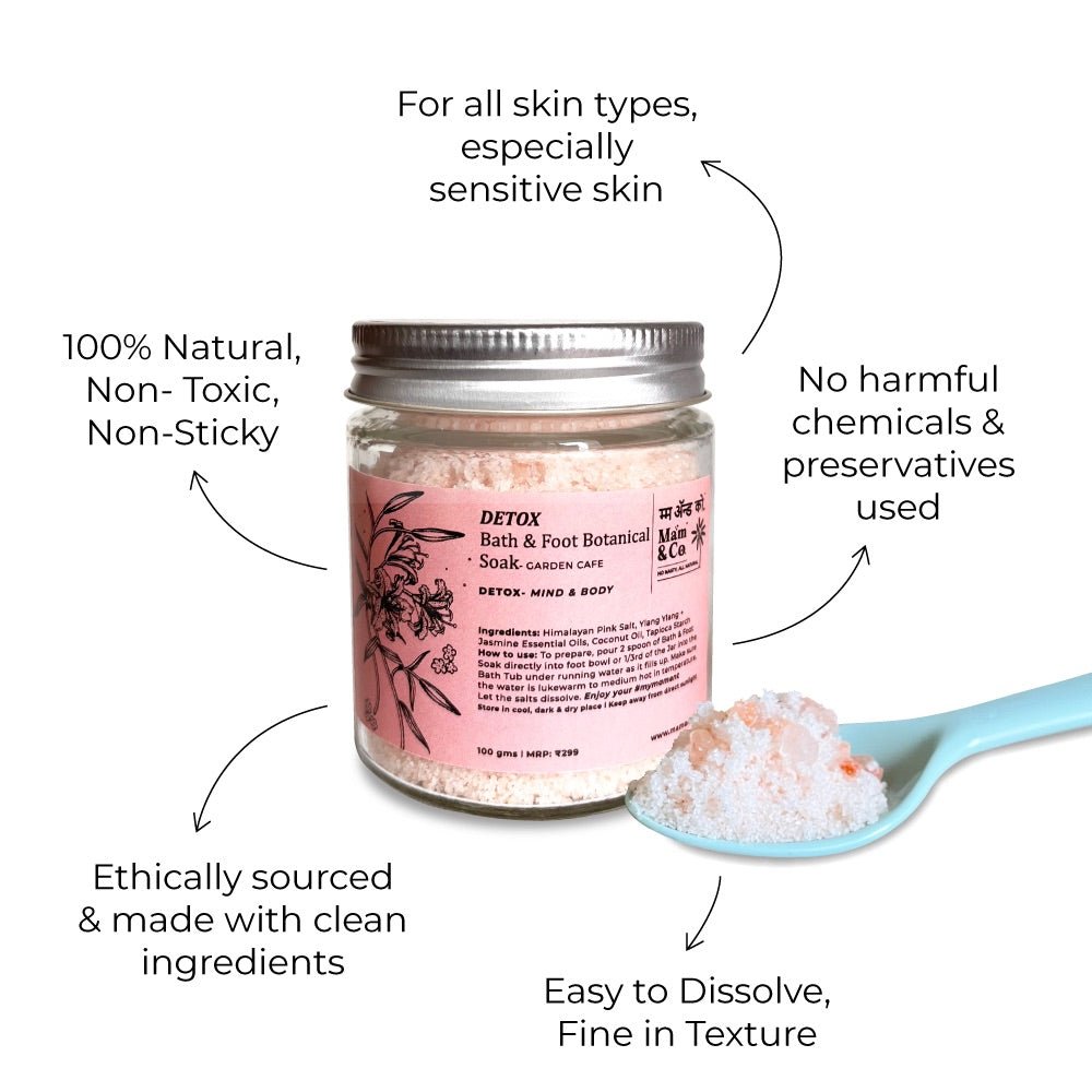 Detox Bath & Foot Soak | Easy to Dissolve | Fine in Texture | Non Sticky (100 g) | Verified Sustainable by Brown Living™