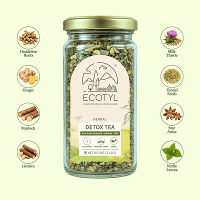 Detox Tea | Cleansing | Herbal Tea | 60g – Tea on Brown Living™. SKU: ECOTYL00058. Img 1.