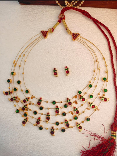 Devi Cascade Necklace | Handcrafted Layered Statement Necklace – Jewellery on Brown Living™. SKU: SAR1012. Img 3.