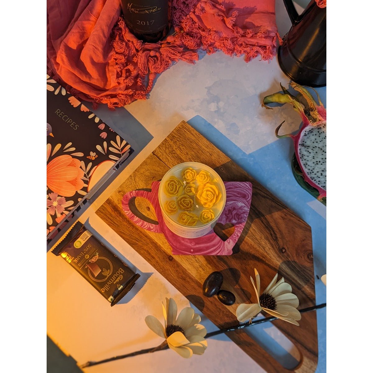 Dew Drop English Rose Soy Wax Aroma Candle – Candles & Fragrances on Brown Living™. SKU: SSAS-241LAVR. Img 3.