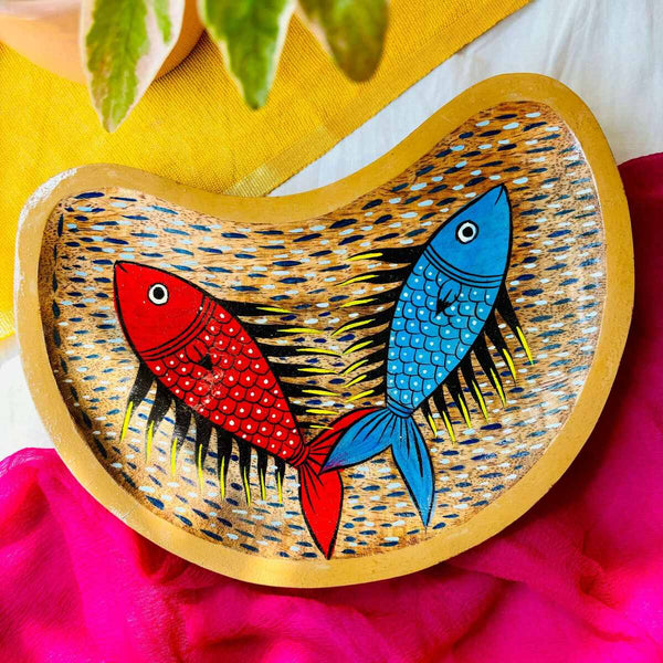 Dhara Moon Handcrafted Mango Wood Platter | Verified Sustainable Trays & Platters on Brown Living™