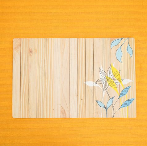 Dharti - Foldable Stain - proof Place Mat | Made with Pine Wood | Verified Sustainable Table Decor on Brown Living™