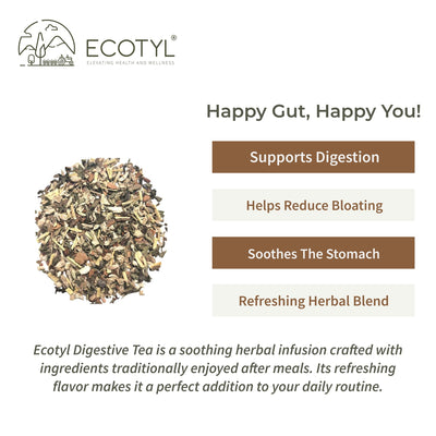 Digestive Tea | Gut Health | Herbal Tea | 60g – Tea on Brown Living™. SKU: ECOTYL00062. Img 3.
