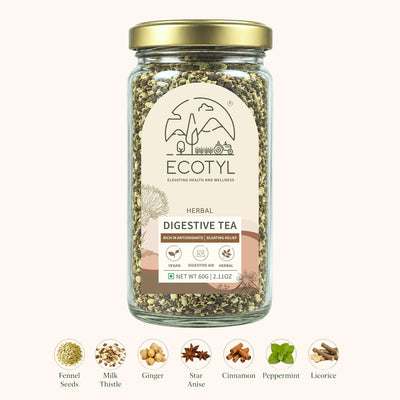 Digestive Tea | Gut Health | Herbal Tea | 60g – Tea on Brown Living™. SKU: ECOTYL00062. Img 2.