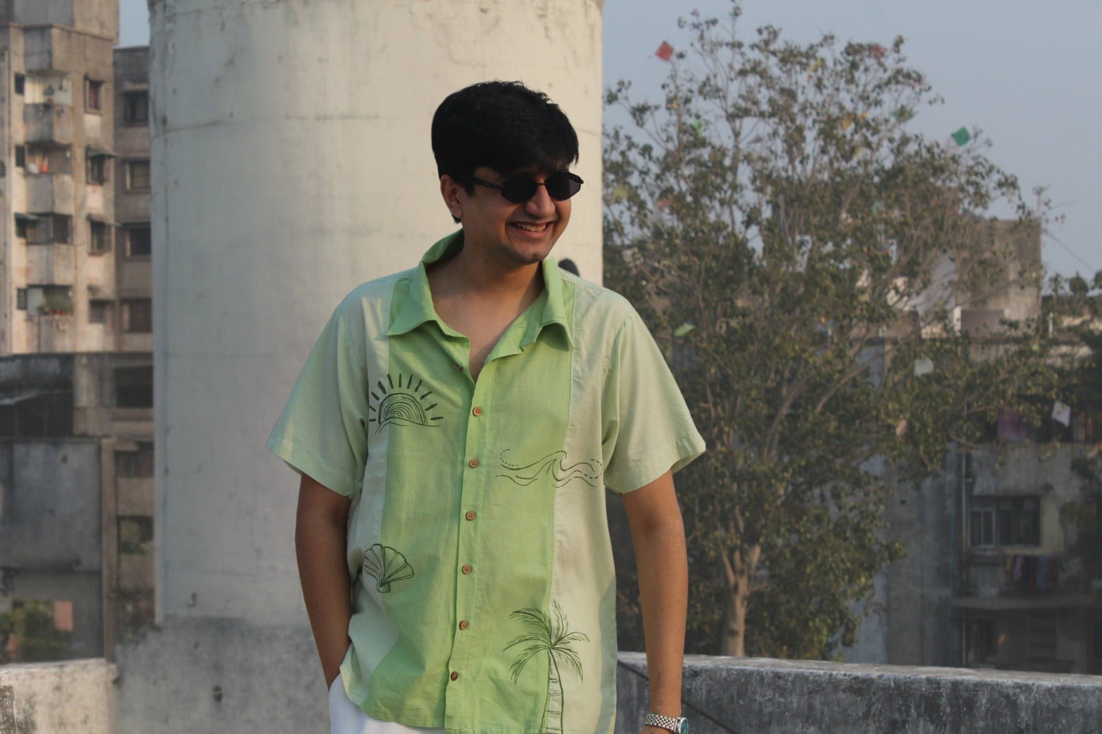 Dil Chahta Hai Inspired Casual Shirt for Men – Classic Bollywood Style – Men Shirt on Brown Living™. SKU: SH37. Img 1.