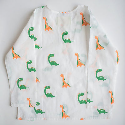 Dino Friends - Unisex Kids Cotton Nightwear – Kids Pyjamas on Brown Living™. SKU: MITHNW - 039 - 1. Img 6.