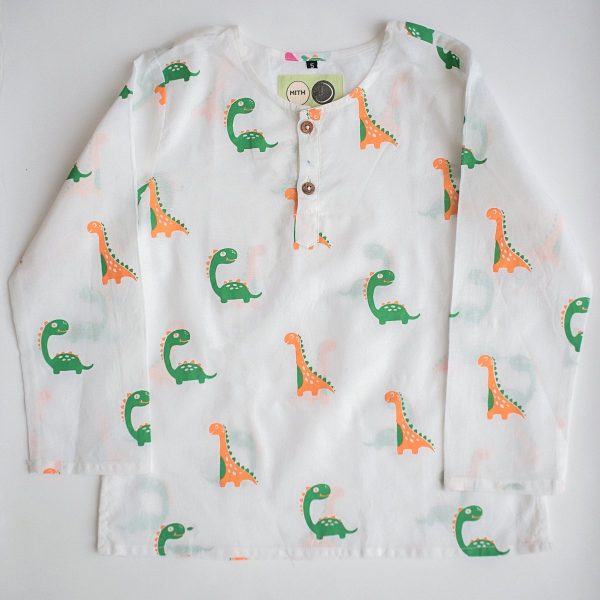 Dino Friends - Unisex Kids Cotton Nightwear | Verified Sustainable by Brown Living™