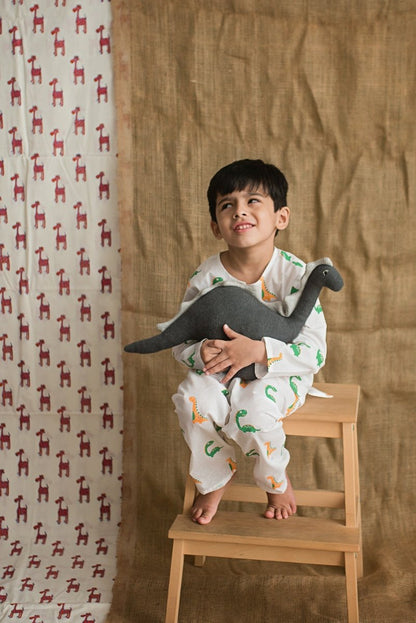 Dino Friends - Unisex Kids Cotton Nightwear | Verified Sustainable by Brown Living™