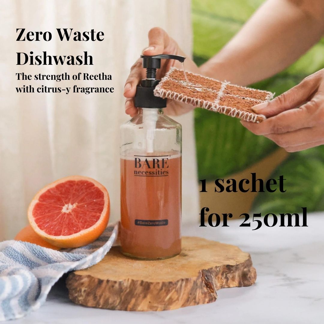 Dishwash Soap - Powder to Liquid | Makes 250 ml | Pack of 2 | Verified Sustainable by Brown Living™