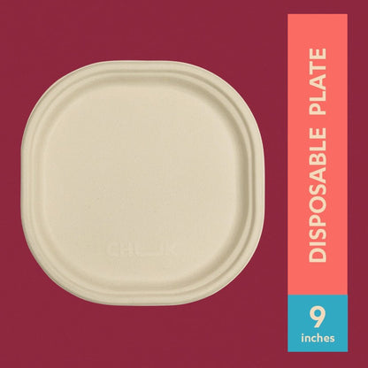 Disposable Plates | Food - Grade Round Plates | Pack of 25 – Plates & Bowls on Brown Living™. SKU: CLEC-77. Img 3.