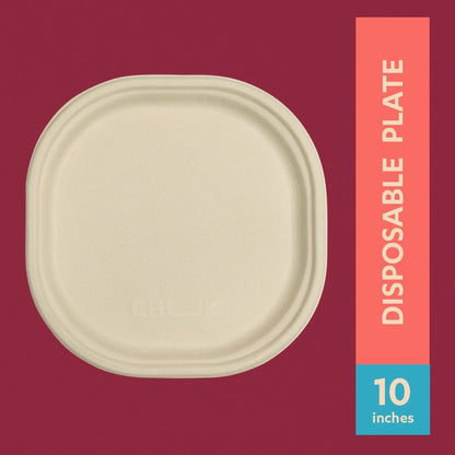 Disposable Plates | Food - Grade Round Plates | Pack of 25 – Plates & Bowls on Brown Living™. SKU: CLEC-79. Img 4.