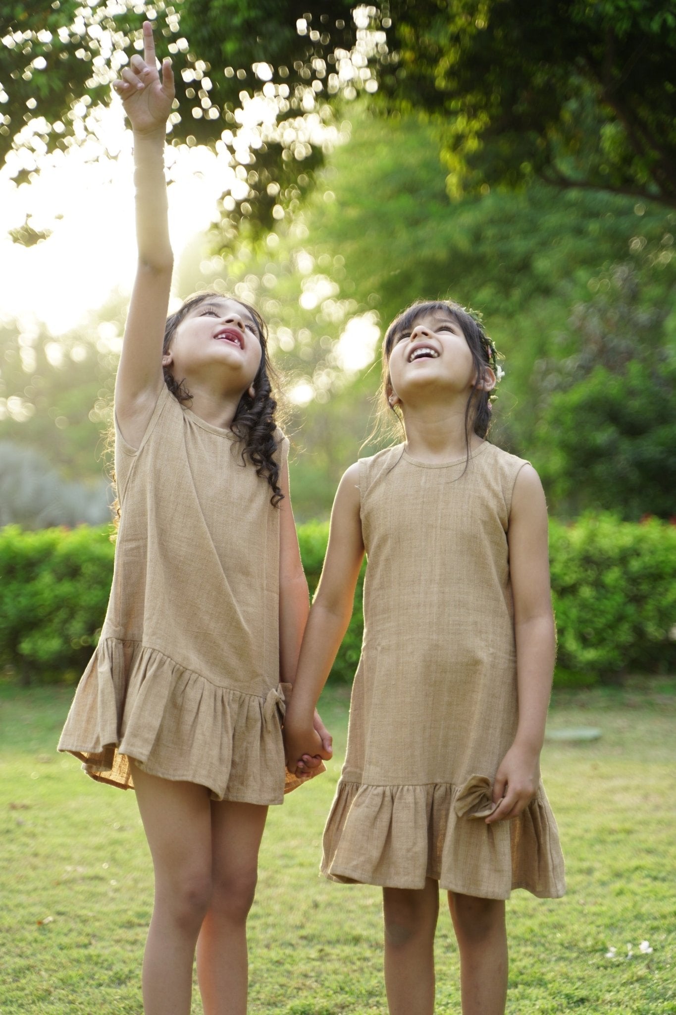 Diva Inside Dress | Handwoven Handspun Cotton Dress for Women – Kids Frocks & Dresses on Brown Living™. SKU: XGBBD. Img 2.